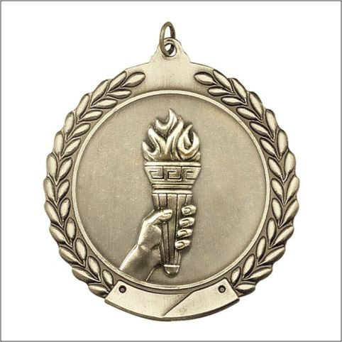 Torch Medal – Antique Finish (1.75" - Classic Laurel Design)