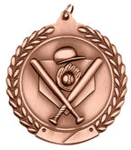Baseball Medal – Antique Finish (1.75" - Classic Laurel Design)