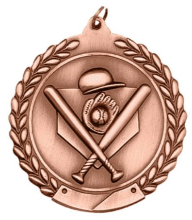 Baseball Medal – Antique Finish (1.75" - Classic Laurel Design)