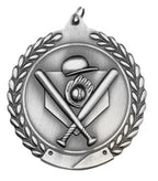 Baseball Medal – Antique Finish (1.75" - Classic Laurel Design)