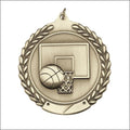 Basketball Medal – Antique Finish (1.75" - Classic Laurel Design)