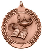 Lamp of Knowledge Medal – Antique Finish (1.75" - Classic Laurel Design)