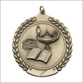 Lamp of Knowledge Medal – Antique Finish (1.75" - Classic Laurel Design)