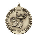 Lamp of Knowledge Medal – Antique Finish (1.75" - Classic Laurel Design)