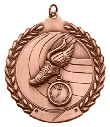 Track Medal – Antique Finish (1.75" - Classic Laurel Design)