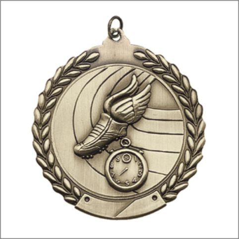 Track Medal – Antique Finish (1.75" - Classic Laurel Design)