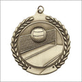 Volleyball Medal – Antique Finish (1.75" - Classic Laurel Design)