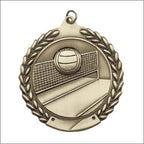 Volleyball Medal – Antique Finish (1.75" - Classic Laurel Design)