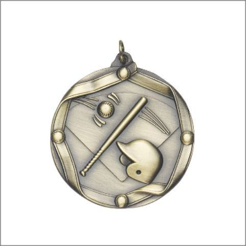 Baseball Medal – Antique Finish (2” Premium)