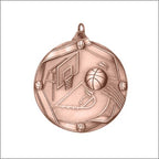 Basketball Medal – Antique Finish (2” Premium)