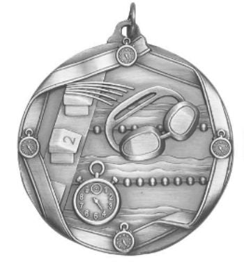 Swimming Medal – Antique Finish (2¼” Premium)