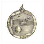 Volleyball Medal – Antique Finish (2¼” Premium)