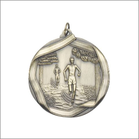 Cross Country Medal – Antique Finish (2¼” Premium)