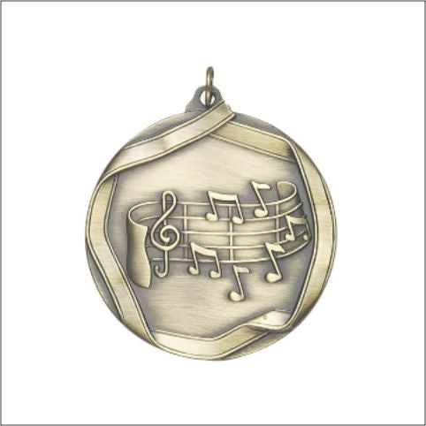 Music Note Medal – Antique Finish (2” Premium)