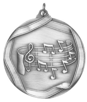Music Note Medal – Antique Finish (2” Premium)