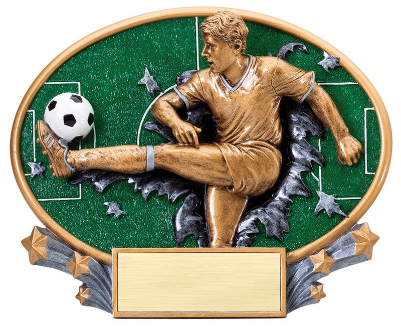 Motion X Oval Soccer Award – Soccer Player Resin Plaque