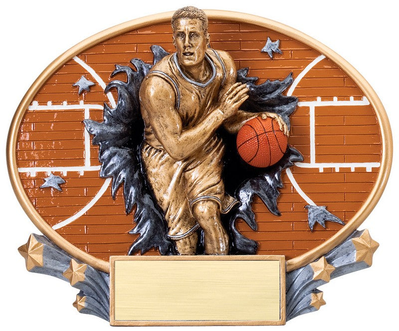 Motion X Oval Basketball Award – Basketball Player Resin Plaque