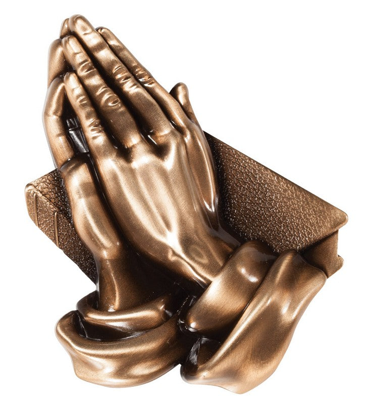 Praying Hands Cast Metal Plaque Mount – Religious Award Accent