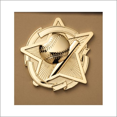 Baseball Star Plaque Mount – 4½" Award Plaque Topper