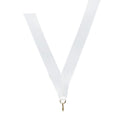 White Neck Ribbon with Clip – 7/8" × 32"
