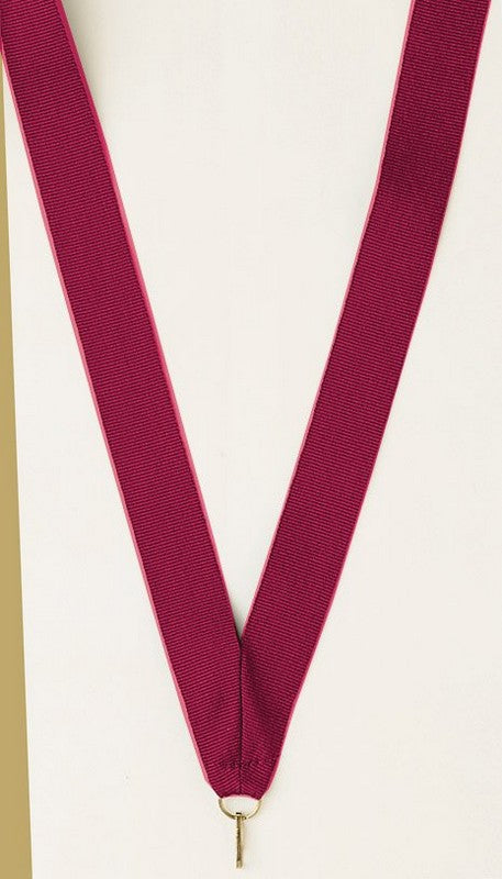 Maroon Neck Ribbon with Clip – 7/8" × 32"