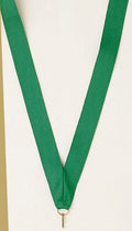 Green Neck Ribbon with Clip – 7/8" × 32"