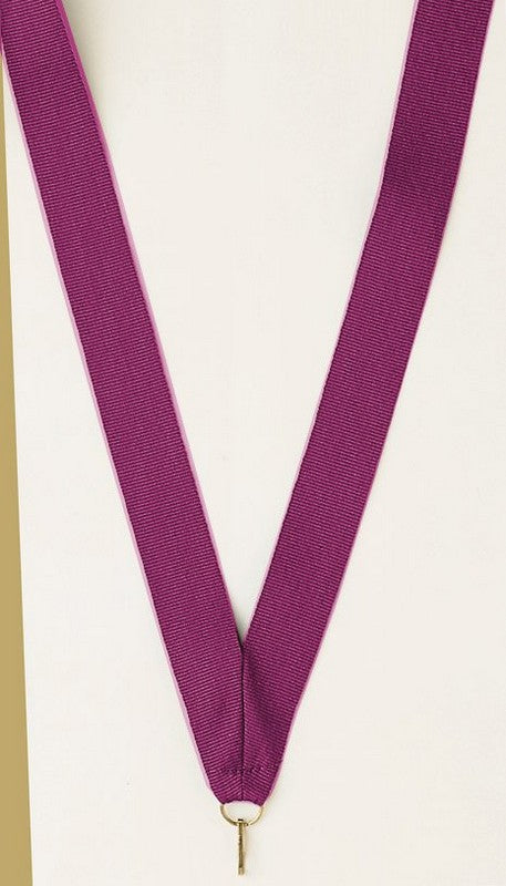 Purple Neck Ribbon with Clip – 7/8" × 32"