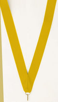 Gold Neck Ribbon with Clip – 7/8" × 32"