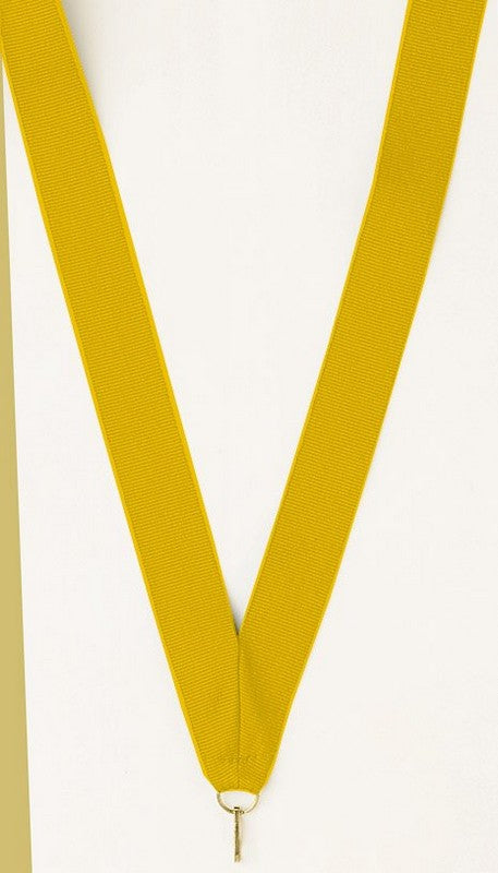 Gold Neck Ribbon with Clip – 7/8" × 32"