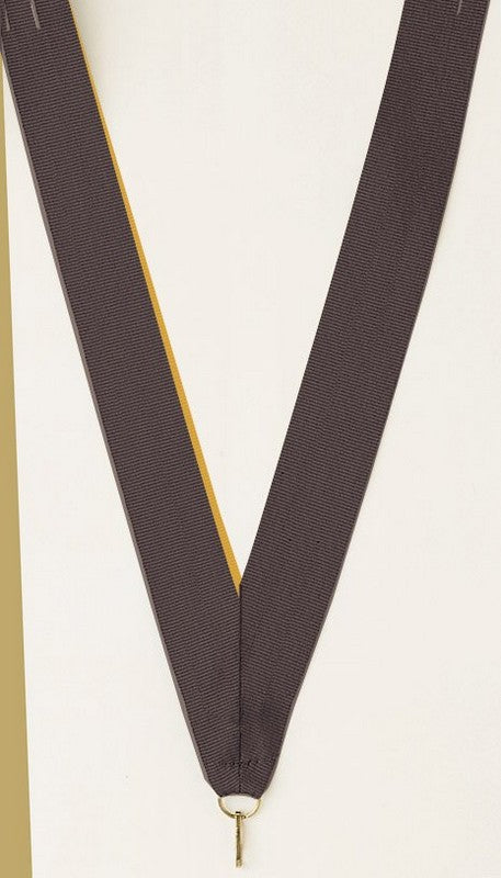 Black Neck Ribbon with Clip – 7/8" × 32"