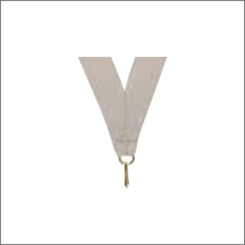 Gray Neck Ribbon with Clip – 7/8" × 32"