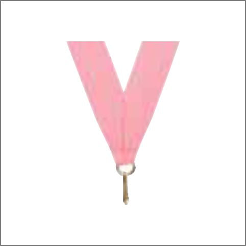 Pink Neck Ribbon with Clip – 7/8" × 32"