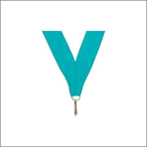 Teal Neck Ribbon with Clip – 7/8" × 32"