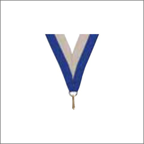 Blue/Gray Neck Ribbon with Clip – 7/8" × 32"