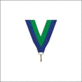 Blue/Green Neck Ribbon with Clip – 7/8" × 32"