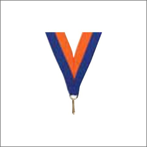 Blue/Orange Neck Ribbon with Clip – 7/8" × 32"