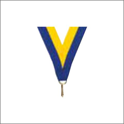Blue/Yellow Neck Ribbon with Clip – 7/8" × 32"