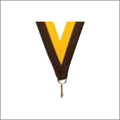 Brown/Gold Neck Ribbon with Clip – 7/8" × 32"