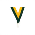 Hunter Green/Gold Neck Ribbon with Clip – 7/8" × 32"