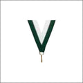 Hunter Green/White Neck Ribbon with Clip – 7/8" × 32"