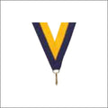 Navy/Gold Neck Ribbon with Clip – 7/8" × 32"