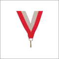 Red/Gray Neck Ribbon with Clip – 7/8" × 32"