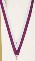 Purple/White Neck Ribbon with Clip – 7/8" × 32"