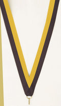 Black/Gold Neck Ribbon with Clip – 7/8" × 32"