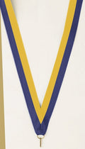 Blue/Gold Neck Ribbon with Clip – 7/8" × 32"