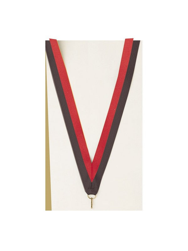 Black/Red Neck Ribbon with Clip – 7/8" × 32"