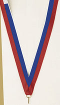 Blue/Red Neck Ribbon with Clip – 7/8" × 32"