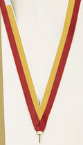 Red/Gold Neck Ribbon with Clip – 7/8" × 32"