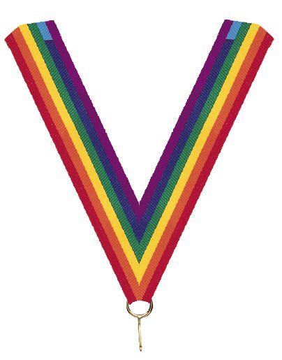 Rainbow Neck Ribbon with Clip – 7/8" × 32"
