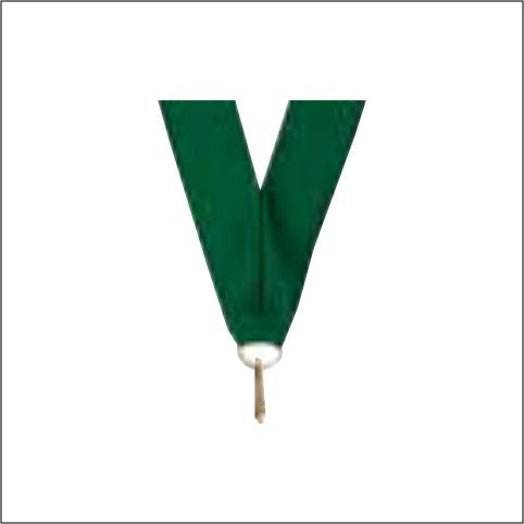 Hunter Green Neck Ribbon with Clip – 7/8" × 32"